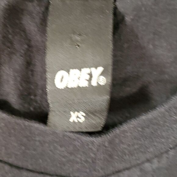 Obey Graphic Ombre Star Andre Logo Short Sleeved T-Shirt XS - Picture 2 of 7